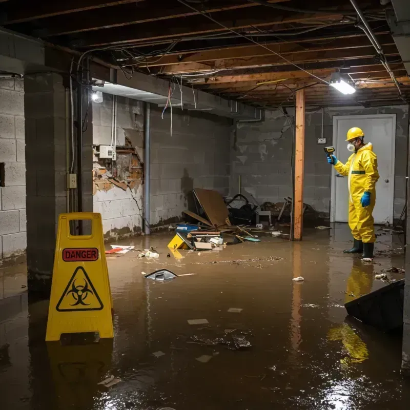 Flooded Basement Electrical Hazard in Morganton, NC Property