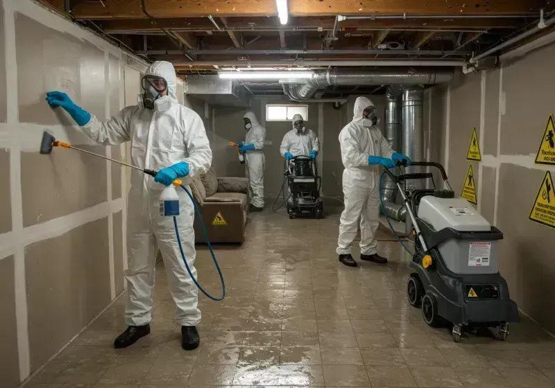 Basement Moisture Removal and Structural Drying process in Morganton, NC